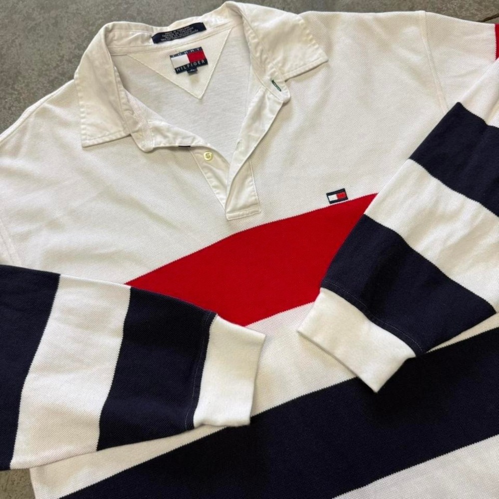 Tommy Hilfiger Vintage 90s Polo Rugby Long Sleeve - Picture 2 of 5